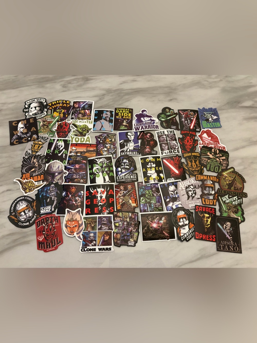New Star Wars The Clone Wars Sticker Lot 50 Pack Vinyl Decals Ahsoka Yoda